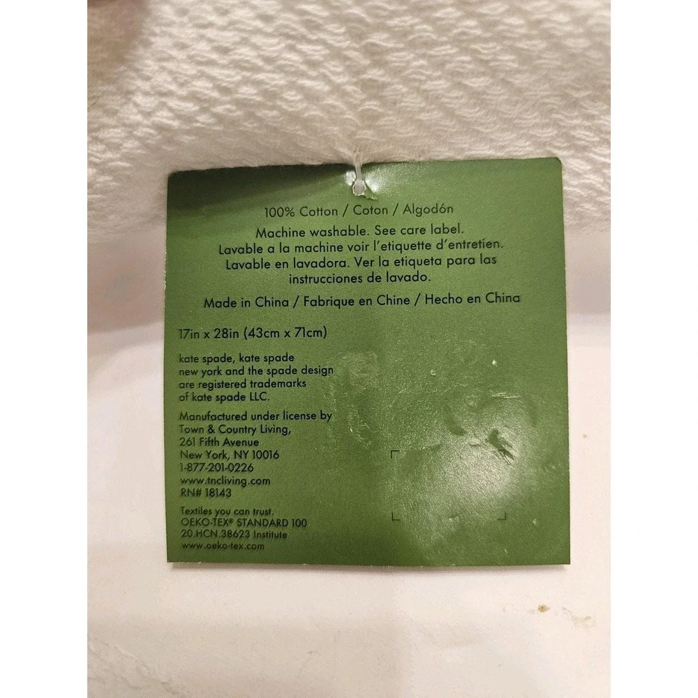 Kate Spade New York Kitchen Towels Set of 2 Red Cocktail Polka Dot 100% Cotton